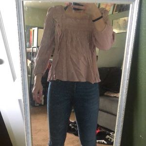 American Eagle neutral pink blouse.